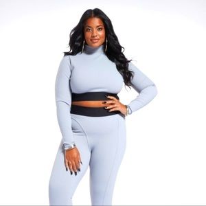 Cardi B Thick Rib Long Sleeve Crop Top (Plus Size)